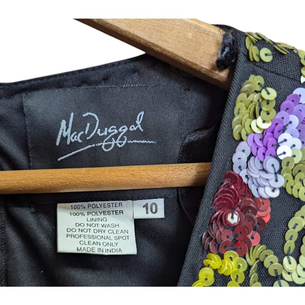 Mac Duggal Floral Sequin Cutout Gown Size 10 – Black Multicolor Long Dress NWT - Picture 7 of 7